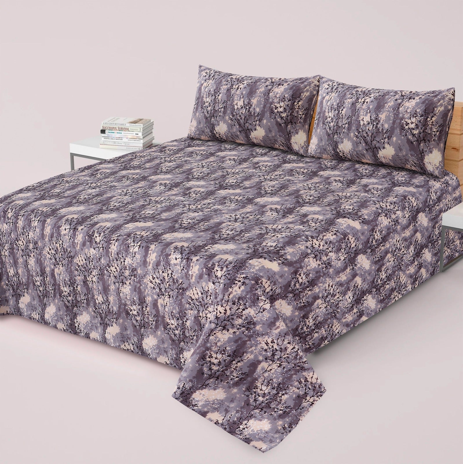 Gul Ahmed-King cotton bedsheet 3 pcs