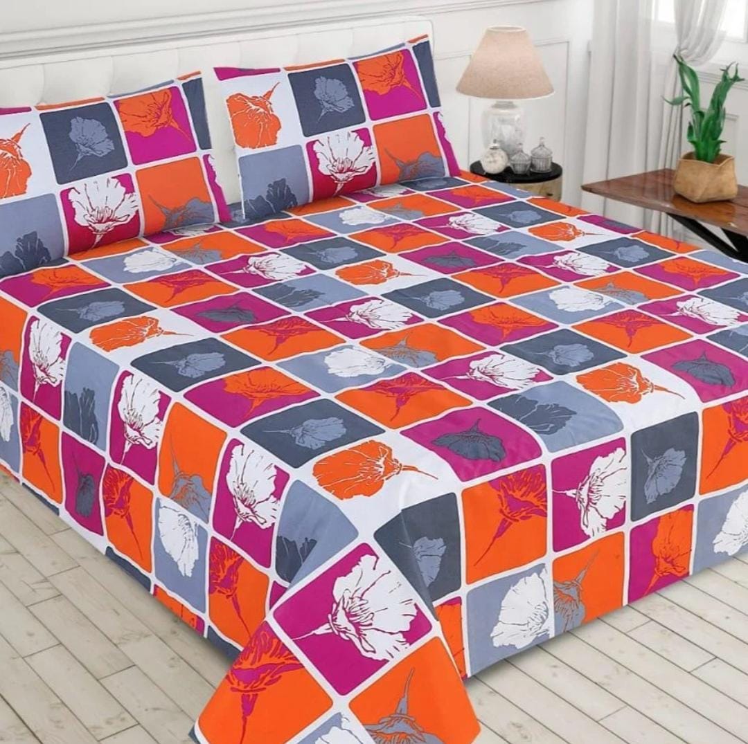 3PC- PURE COTTON BEDSHEET