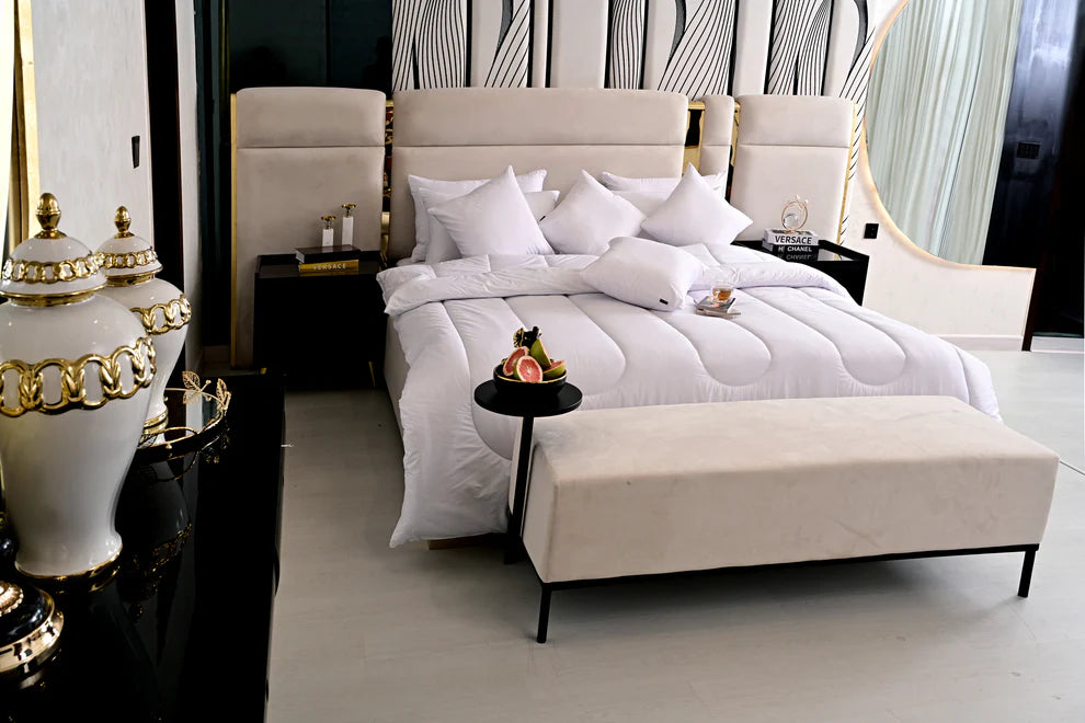 9 PCs White Filling Deal(4 Cuhsions+4 Pillows+Quilt)