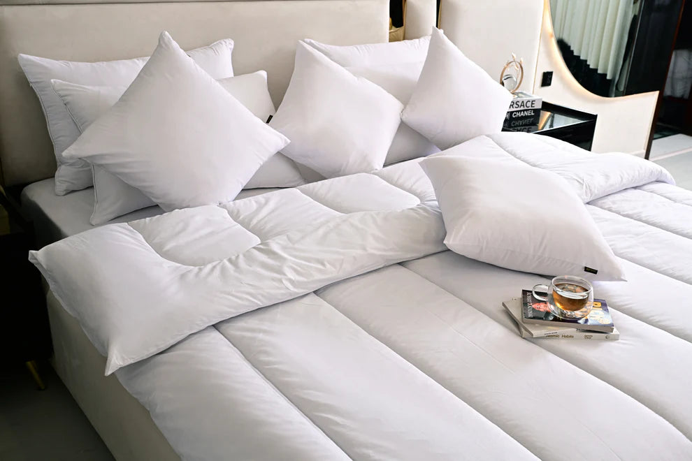 9 PCs White Filling Deal(4 Cuhsions+4 Pillows+Quilt)