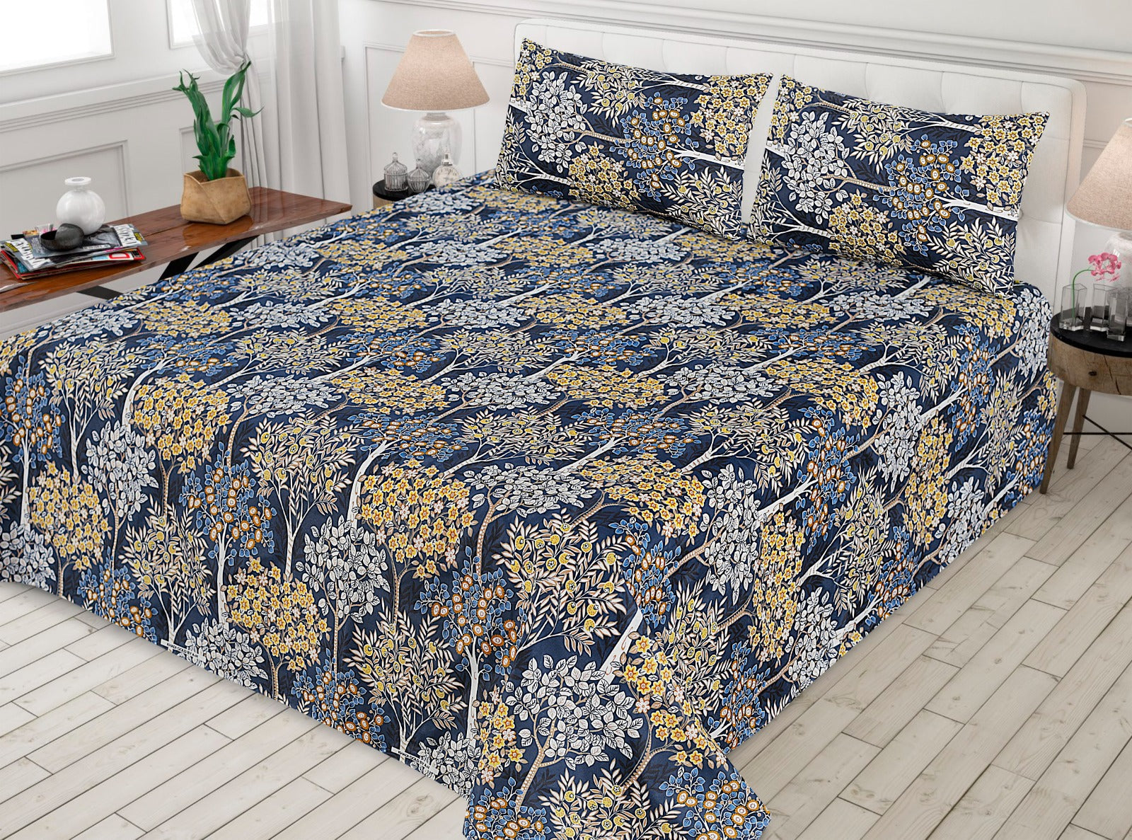 Gul Ahmed-King cotton bedsheet 3 pcs