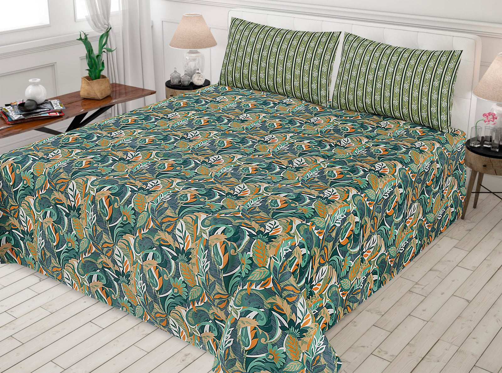 Gul Ahmed-King cotton bedsheet 3 pcs