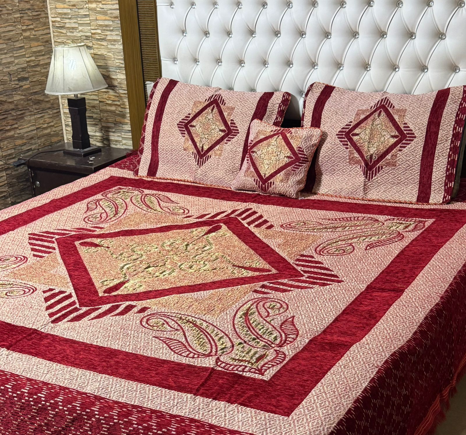 4Pc Velvet Jaquard Bedsheet (Ds No 1011)