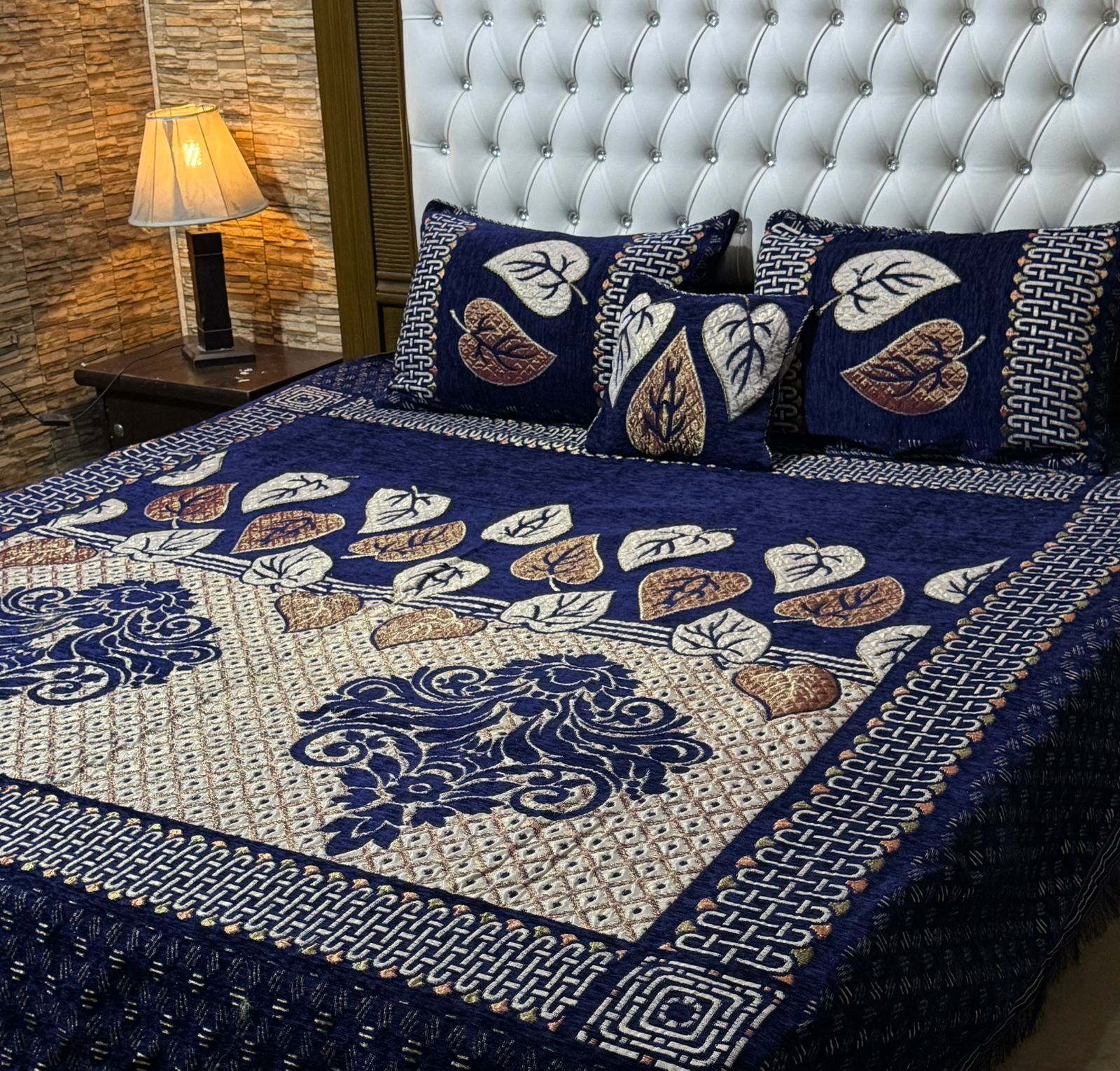4Pc Velvet Jaquard Bedsheet (Ds No 1016)