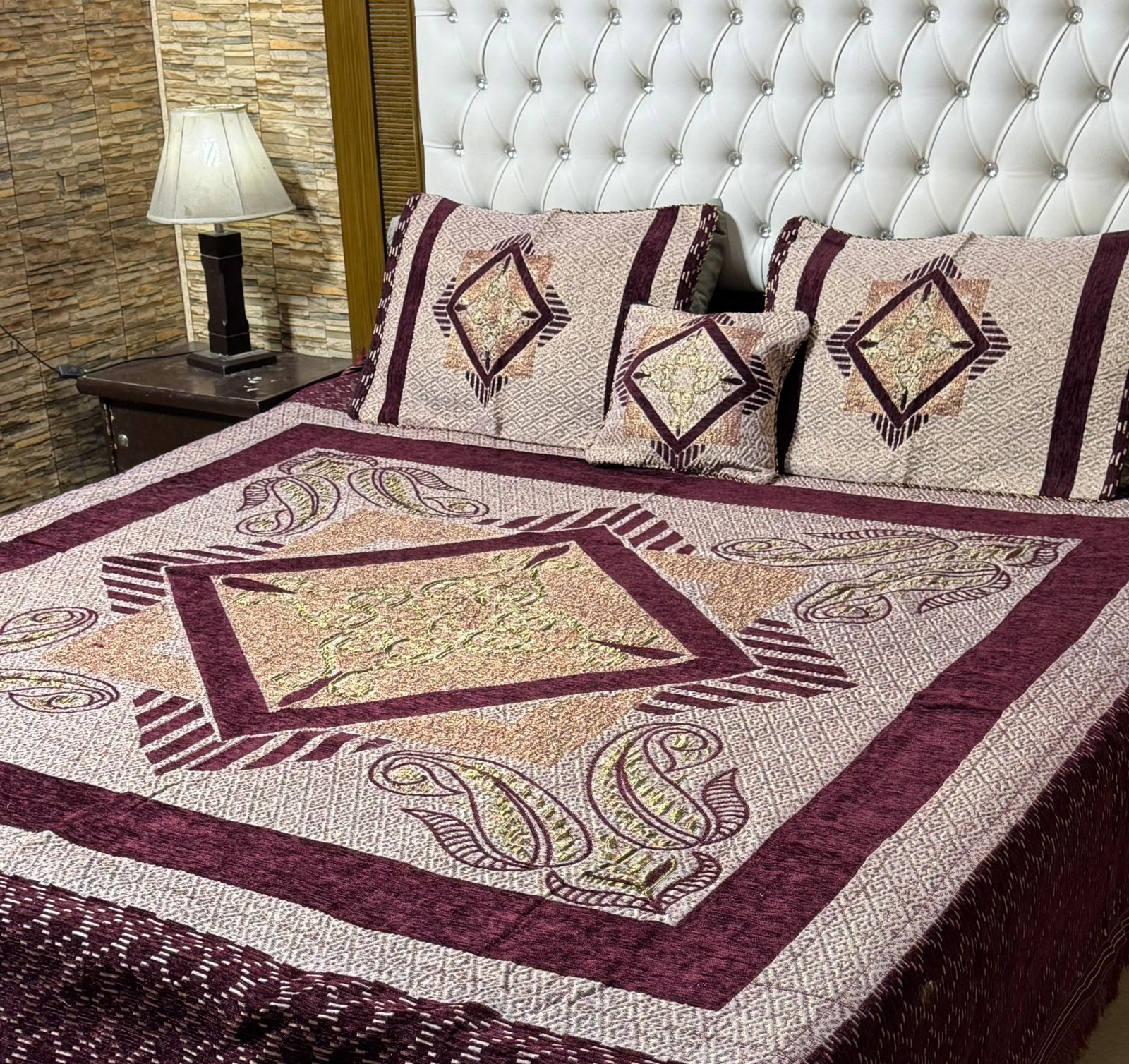4Pc Velvet Jaquard Bedsheet (Ds No 1013)