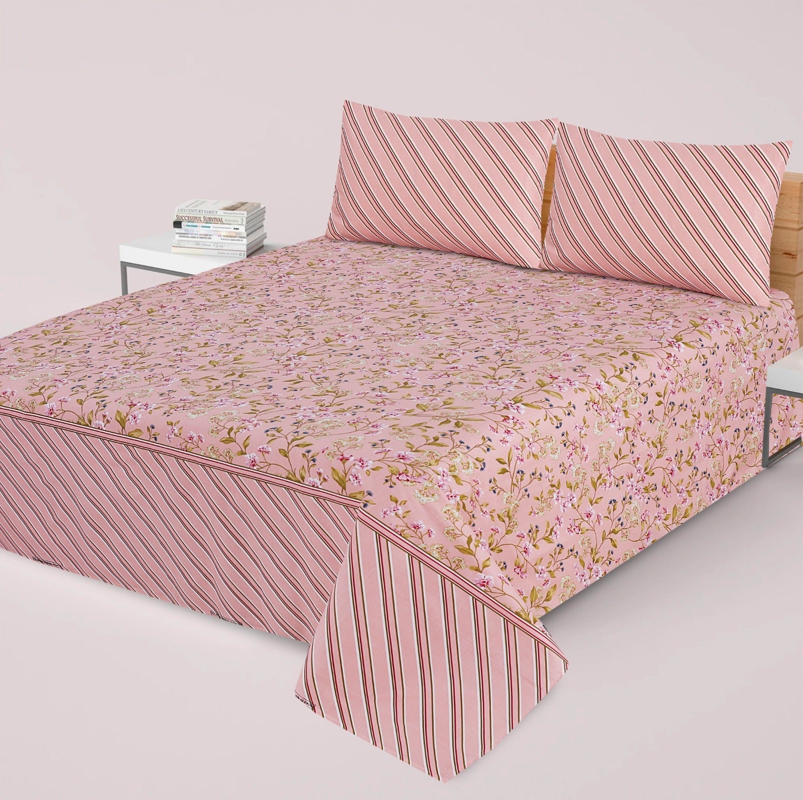 Gul Ahmed-King cotton bedsheet 3 pcs