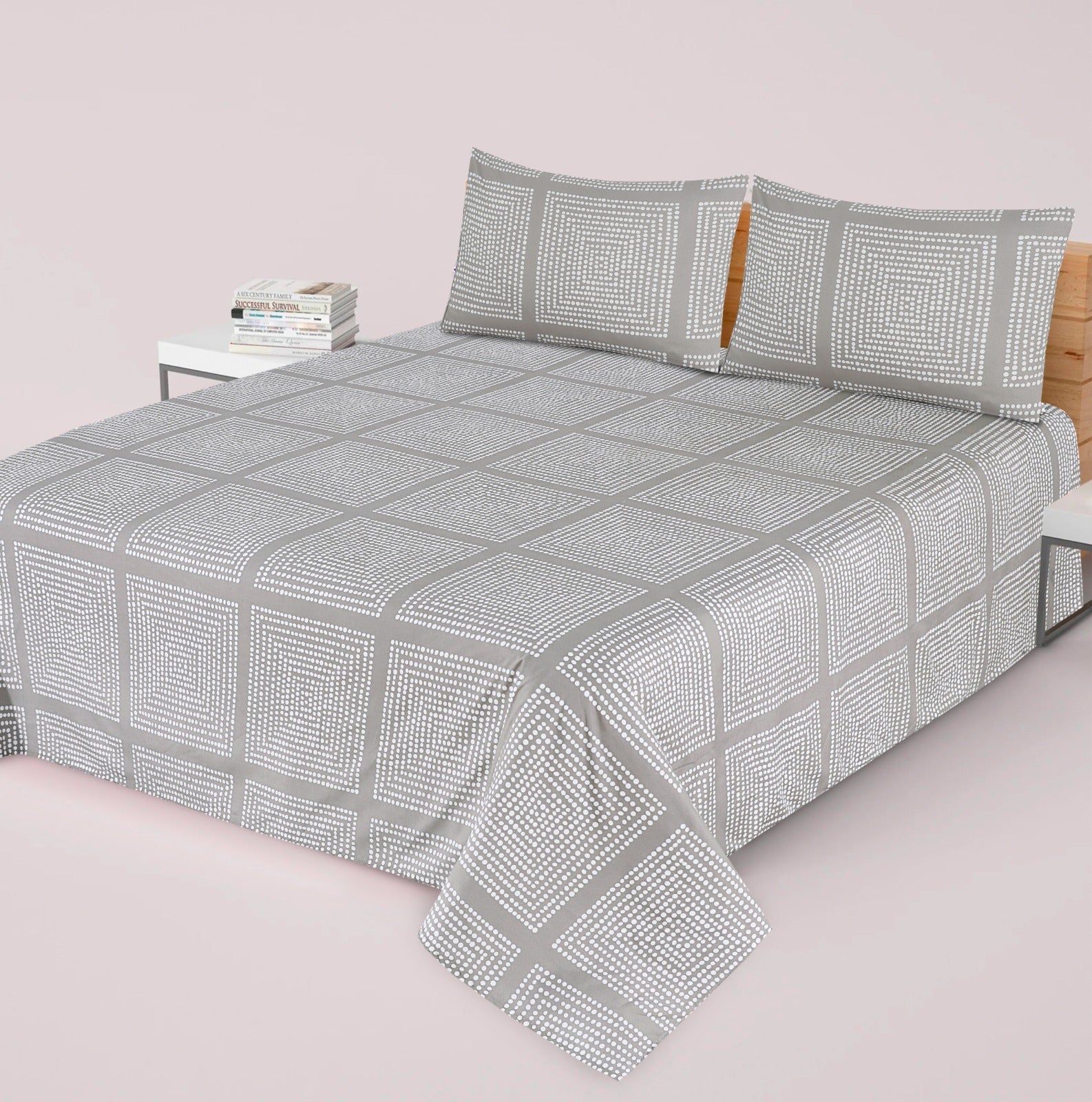 Gul Ahmed-King cotton bedsheet 3 pcs