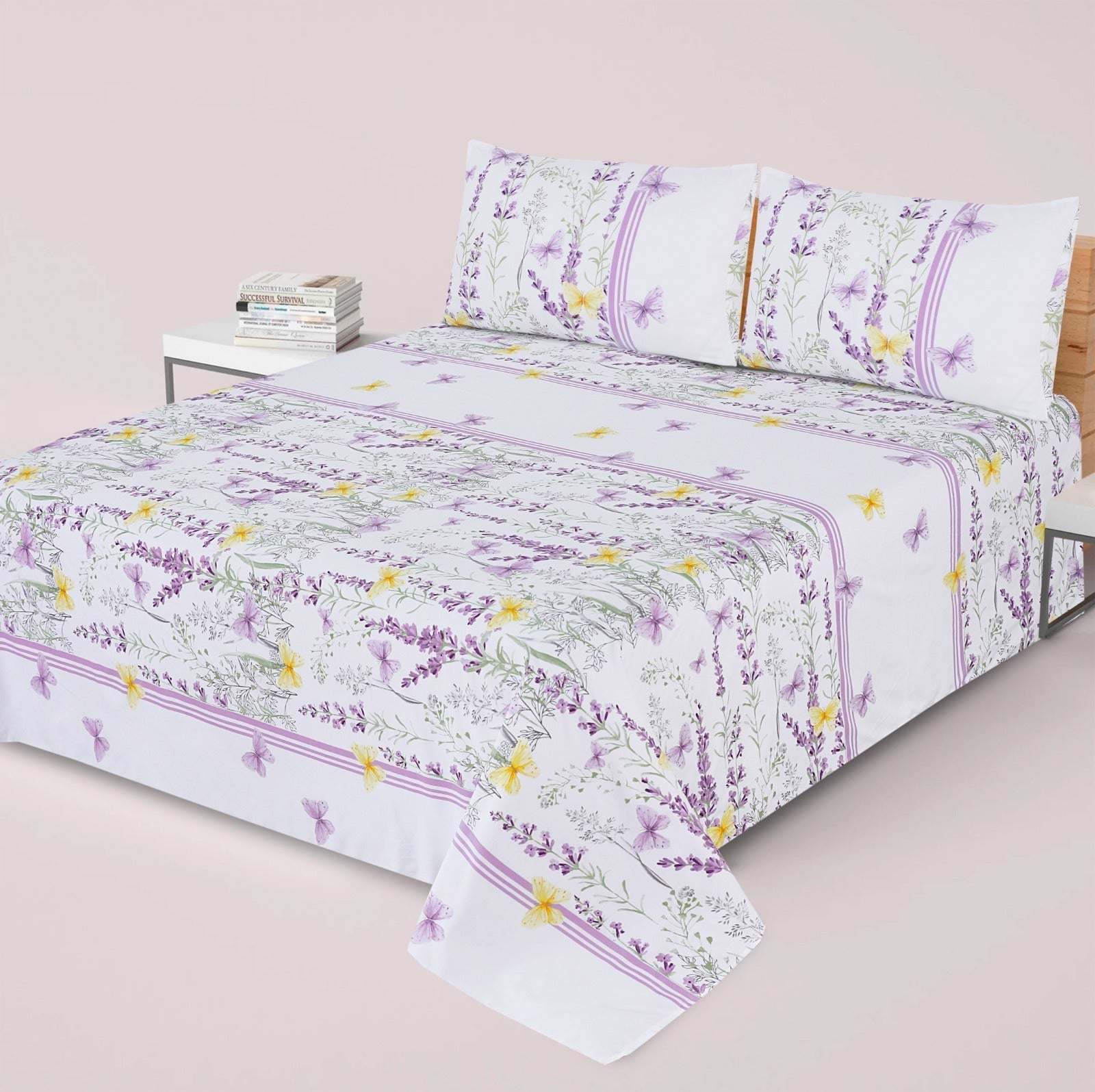 Gul Ahmed-King cotton bedsheet 3 pcs