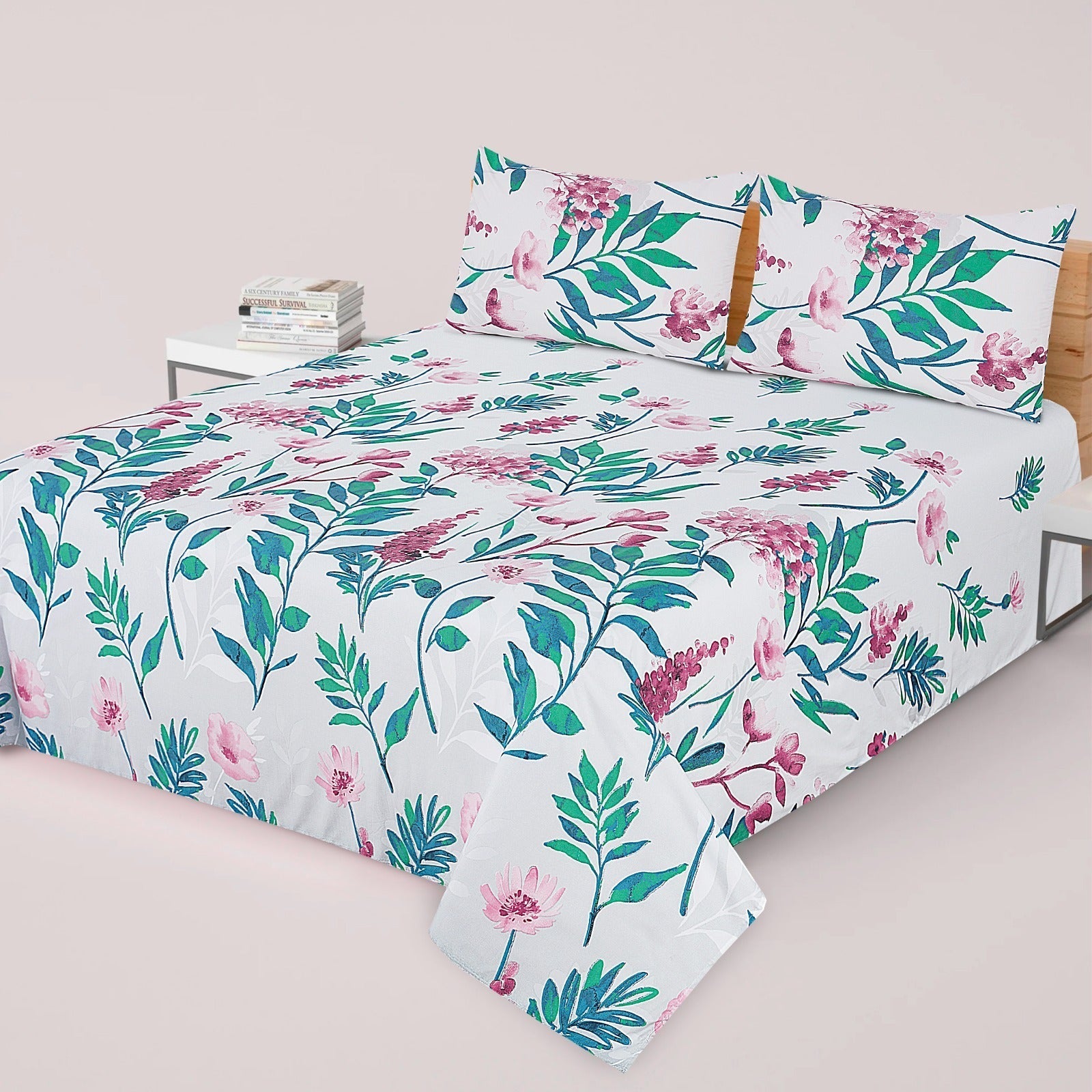 Gul Ahmed-King cotton bedsheet 3 pcs