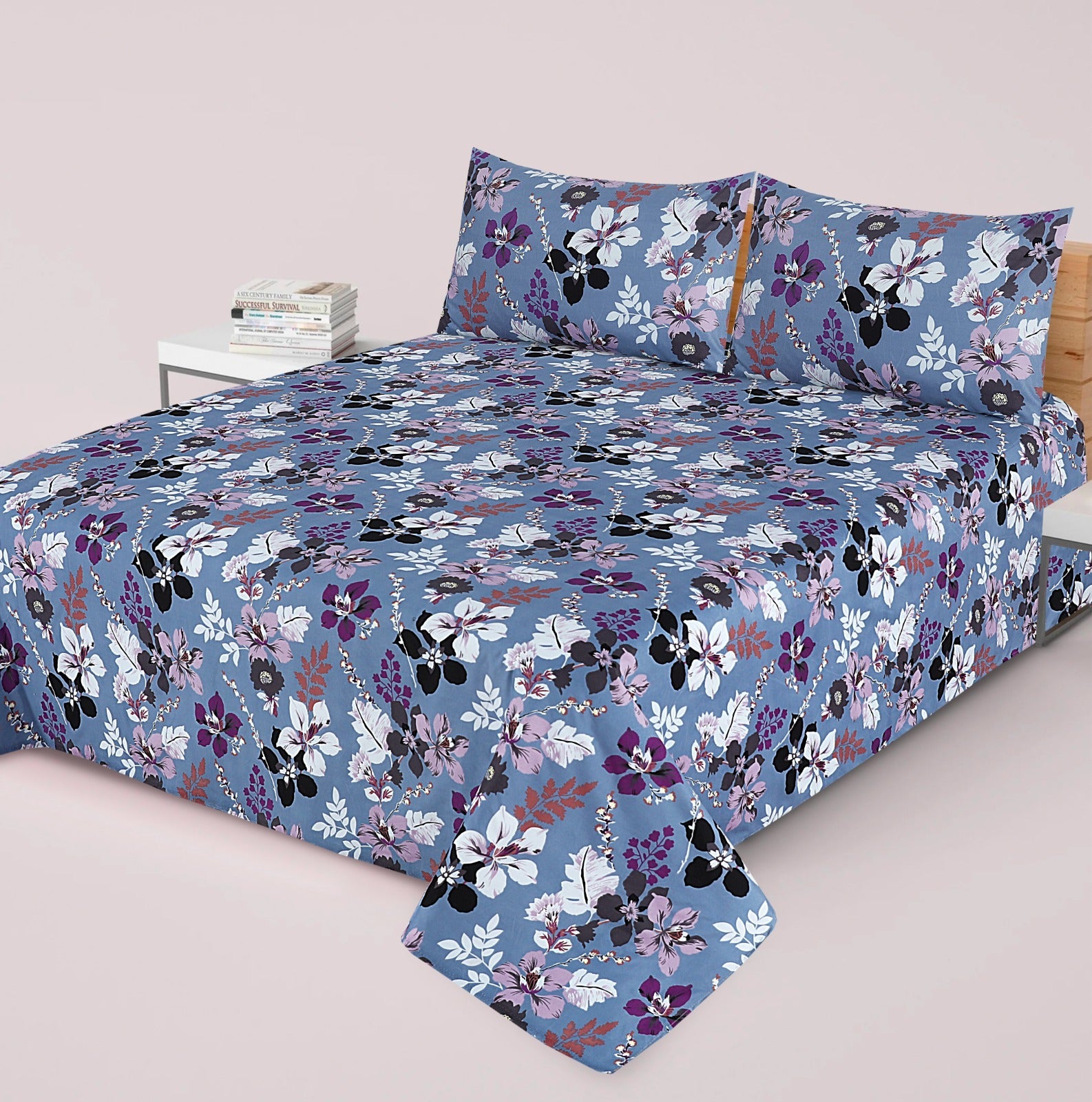 Gul Ahmed-King cotton bedsheet 3 pcs