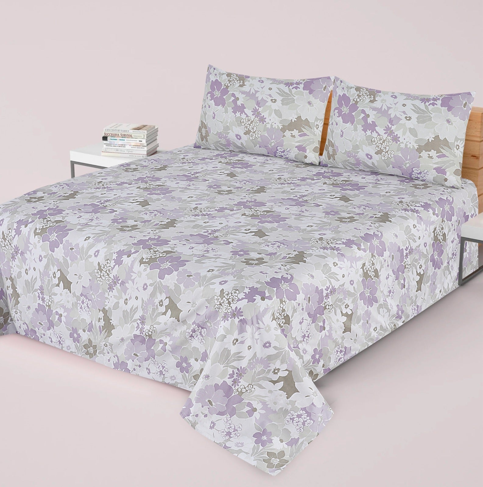Gul Ahmed-King cotton bedsheet 3 pcs