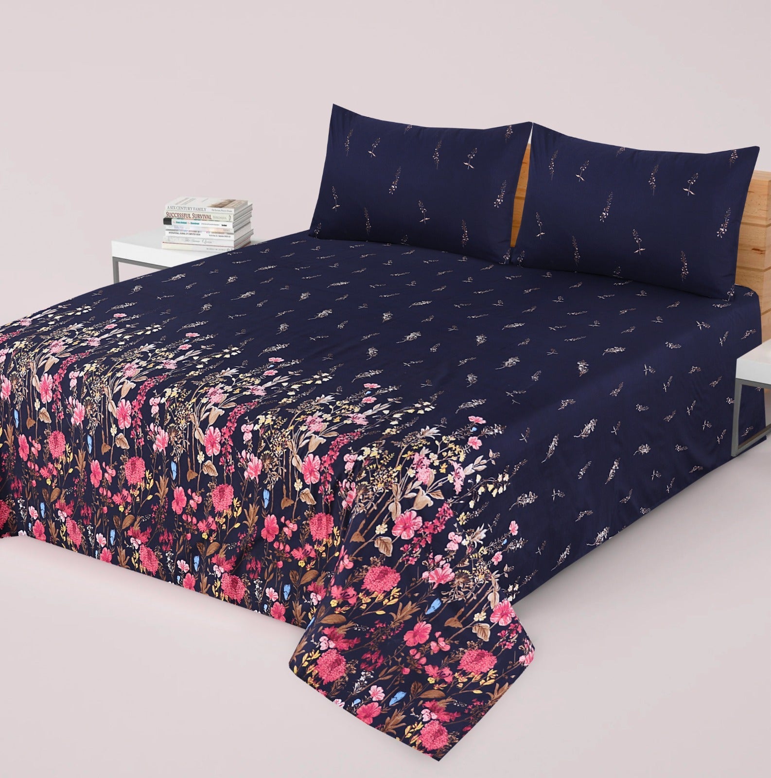 Gul Ahmed-King cotton bedsheet 3 pcs
