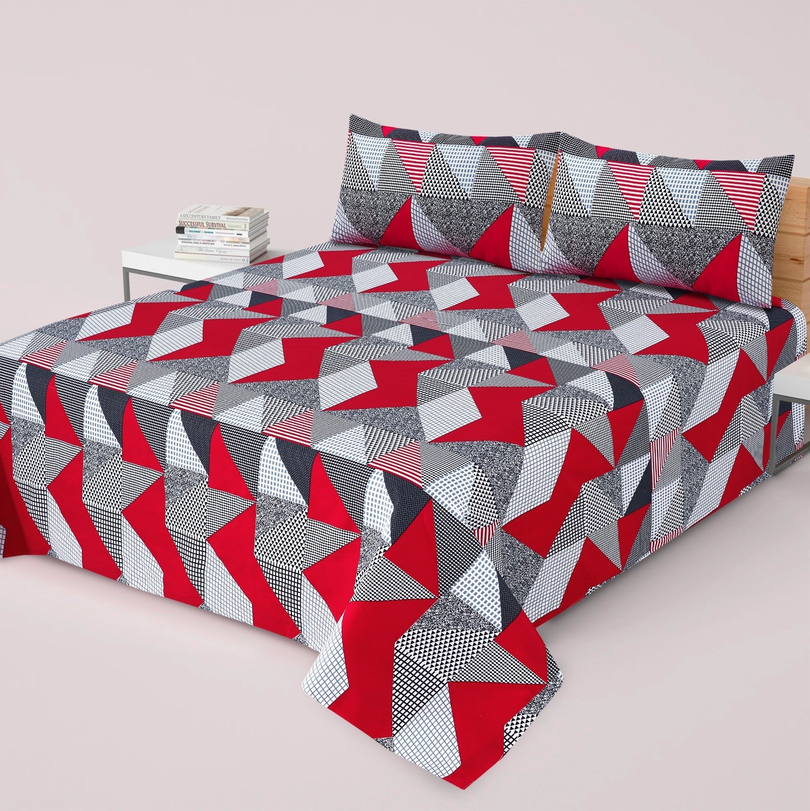 Gul Ahmed-King cotton bedsheet 3 pcs