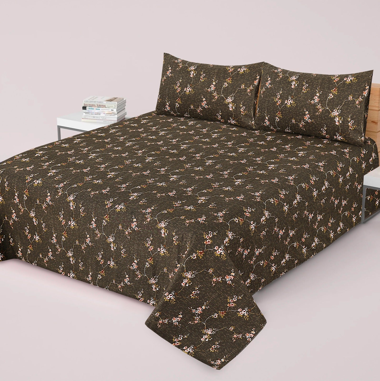 Gul Ahmed-King cotton bedsheet 3 pcs