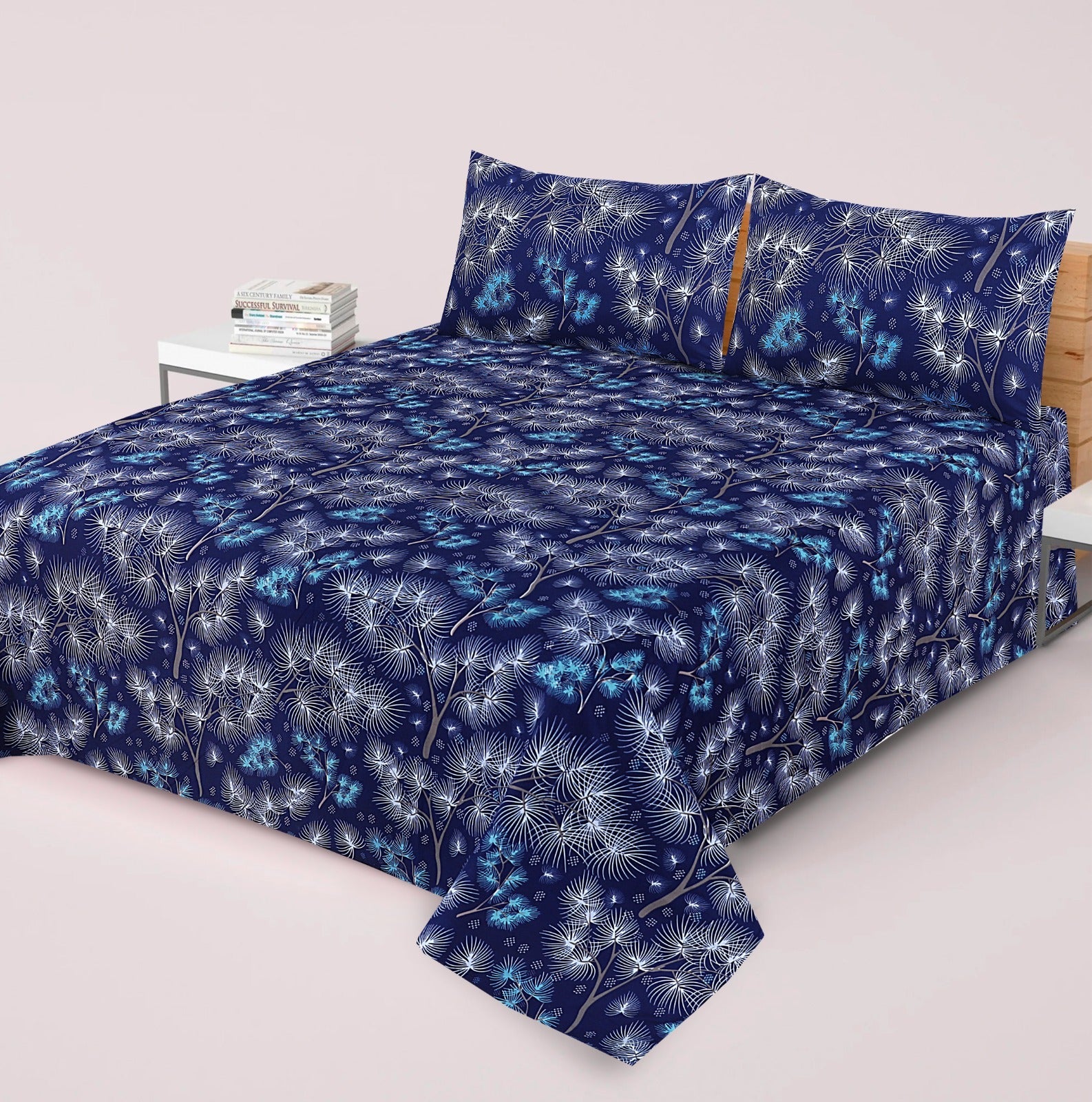Gul Ahmed-King cotton bedsheet 3 pcs