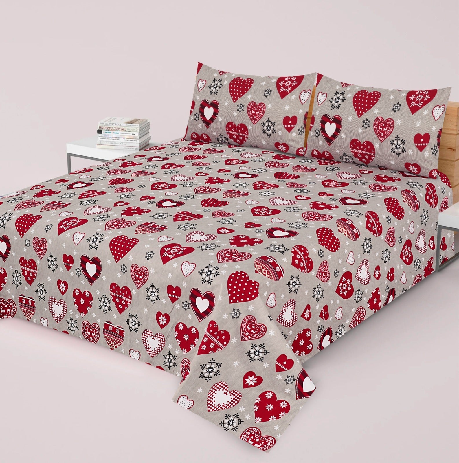Gul Ahmed-King cotton bedsheet 3 pcs