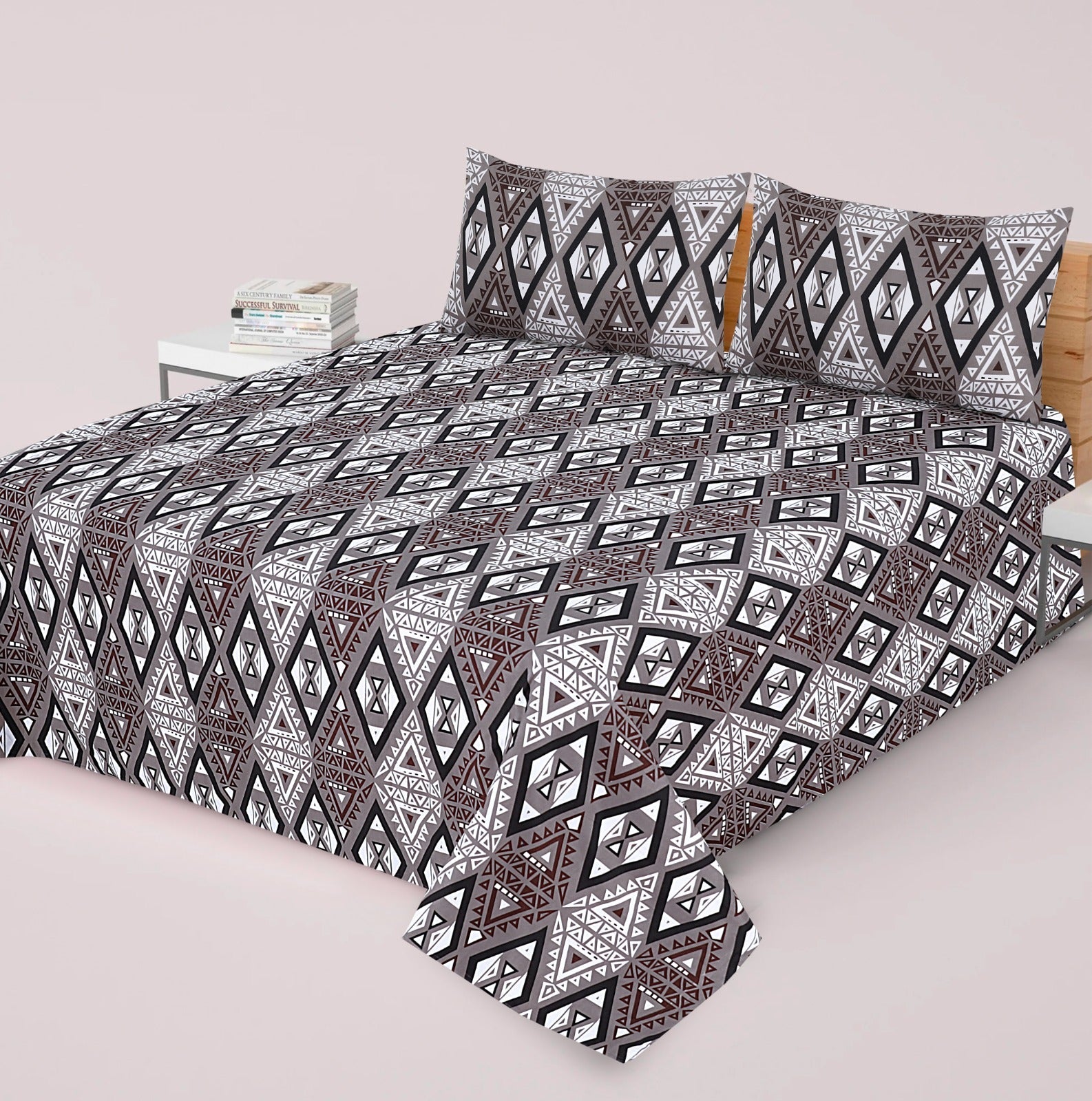 Gul Ahmed-King cotton bedsheet 3 pcs