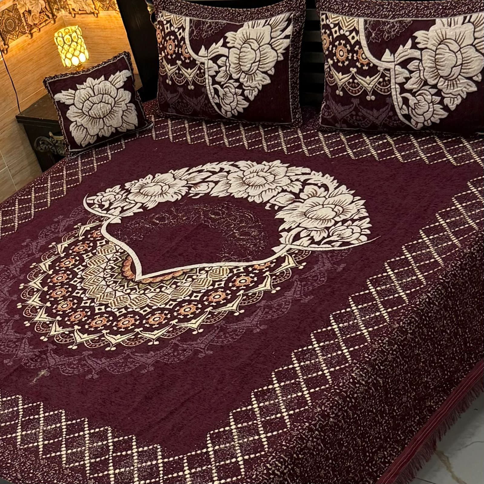 4Pc Velvet Jaquard Bedsheet (Ds No 1058)