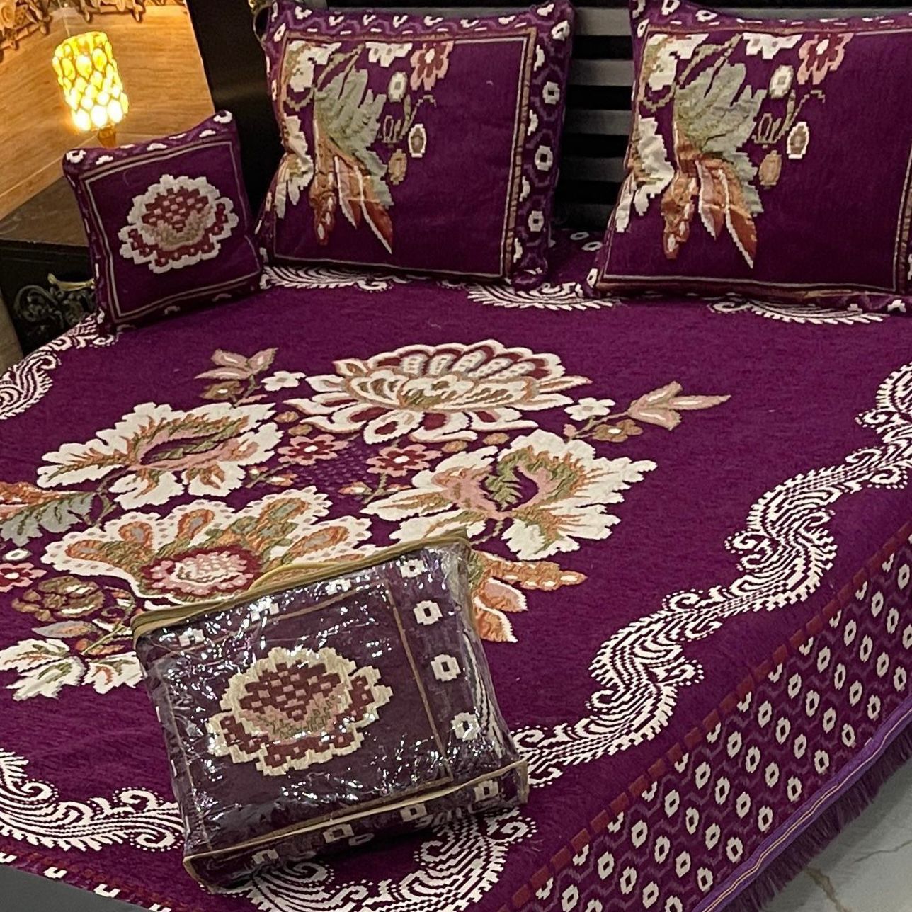 4Pc Velvet Jaquard Bedsheet (Ds No 1067)