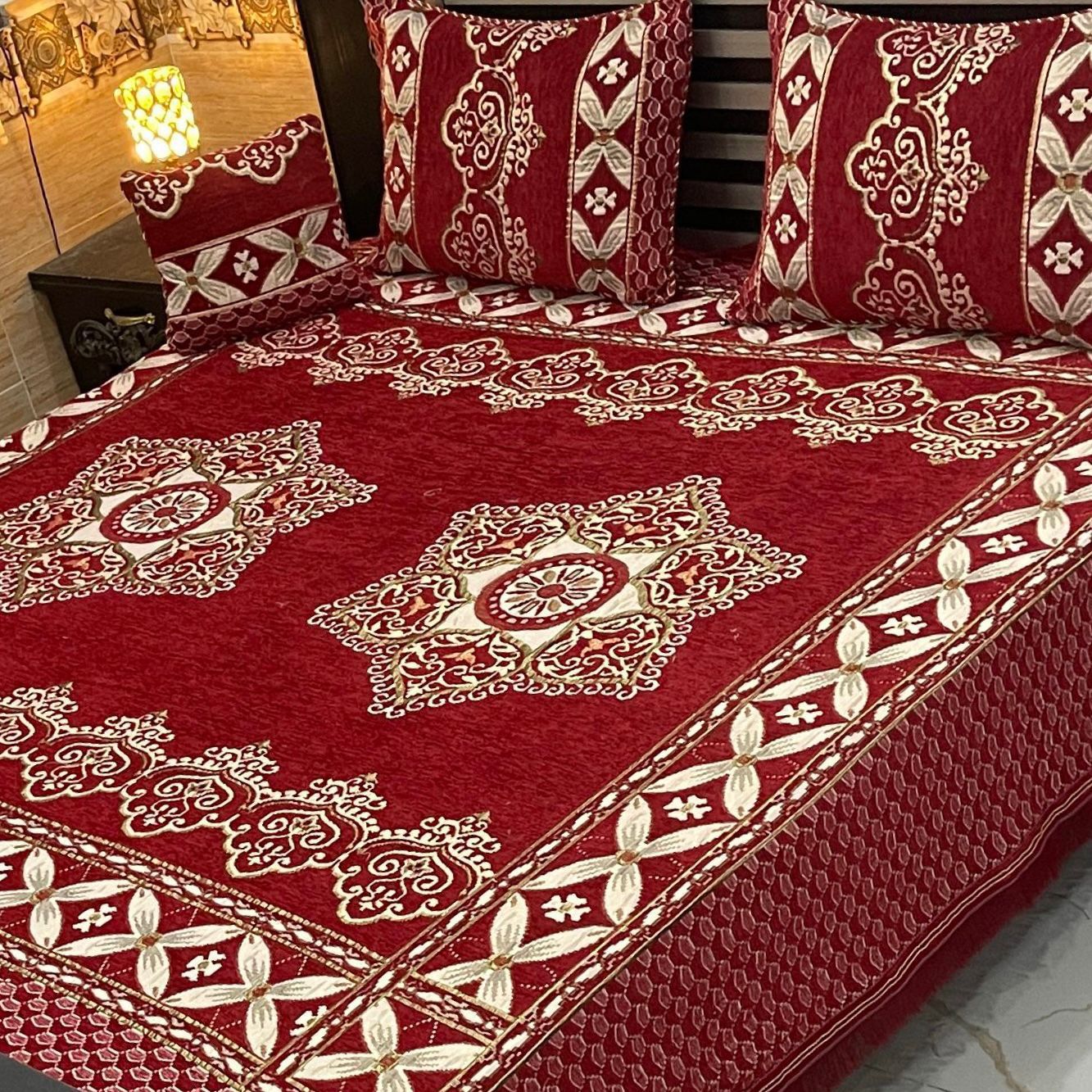 4Pc Velvet Jaquard Bedsheet (Ds No 1074)