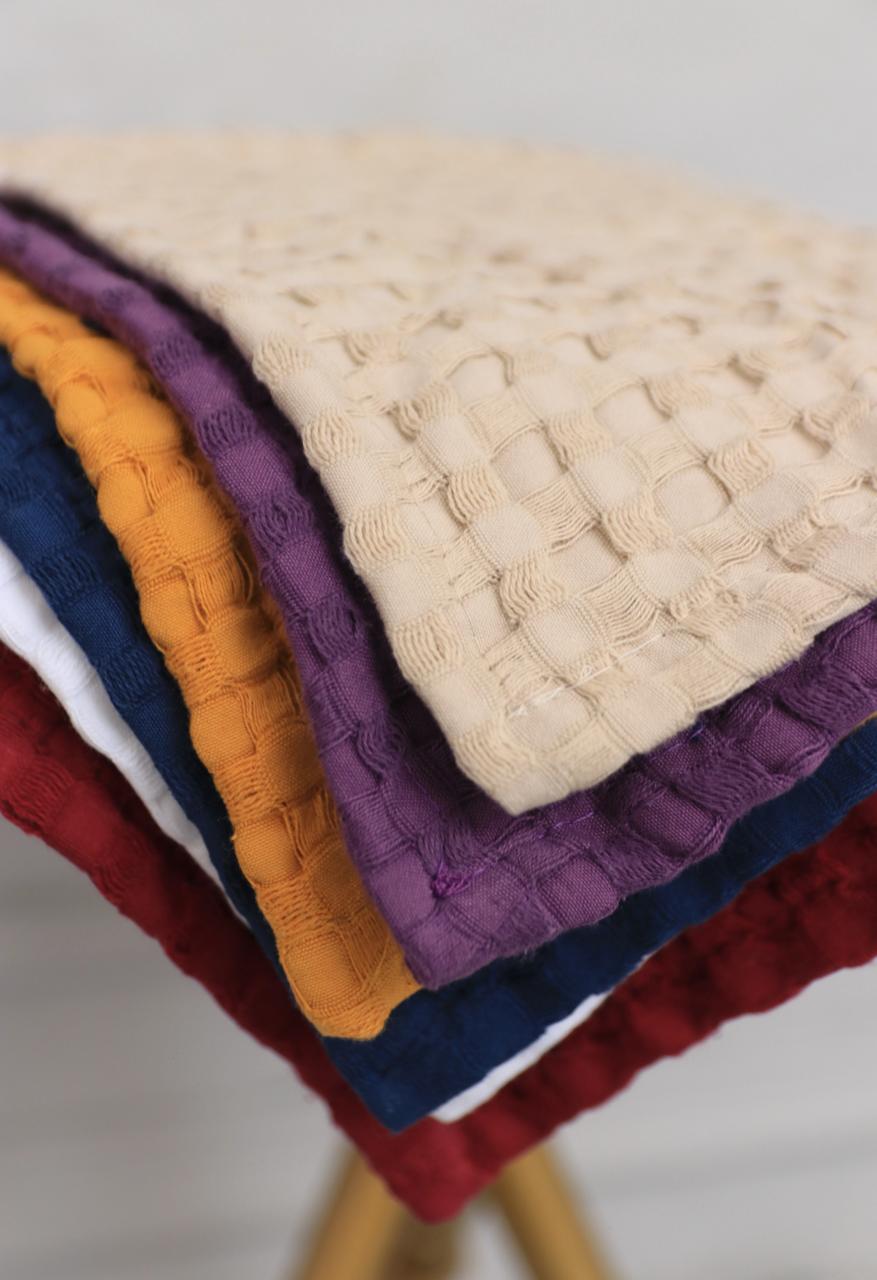 Waffle Weave Kitchen Duster | 100% Pure Cotton | Multi-Color pack of 6