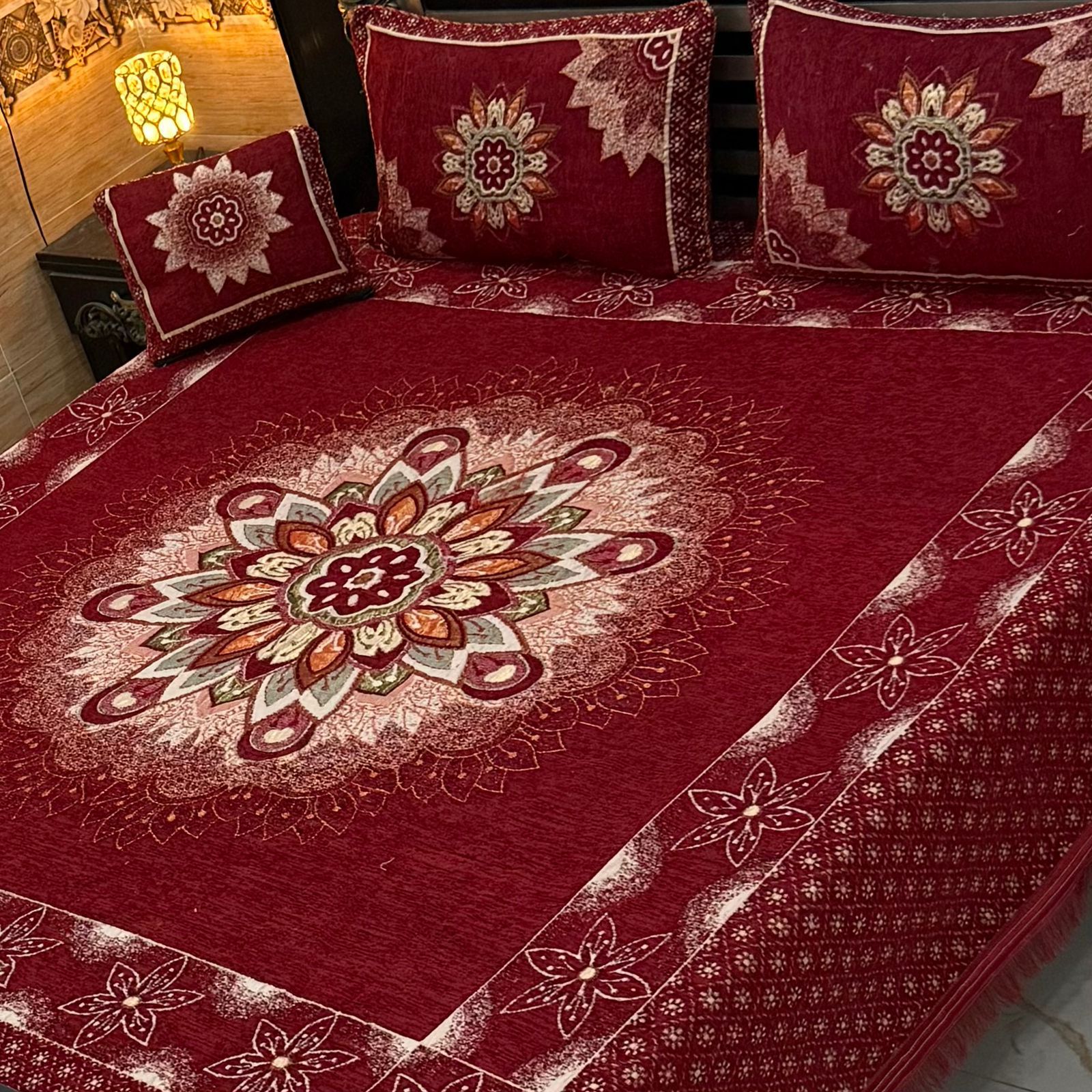 4Pc Velvet Jaquard Bedsheet (Ds No 1084)