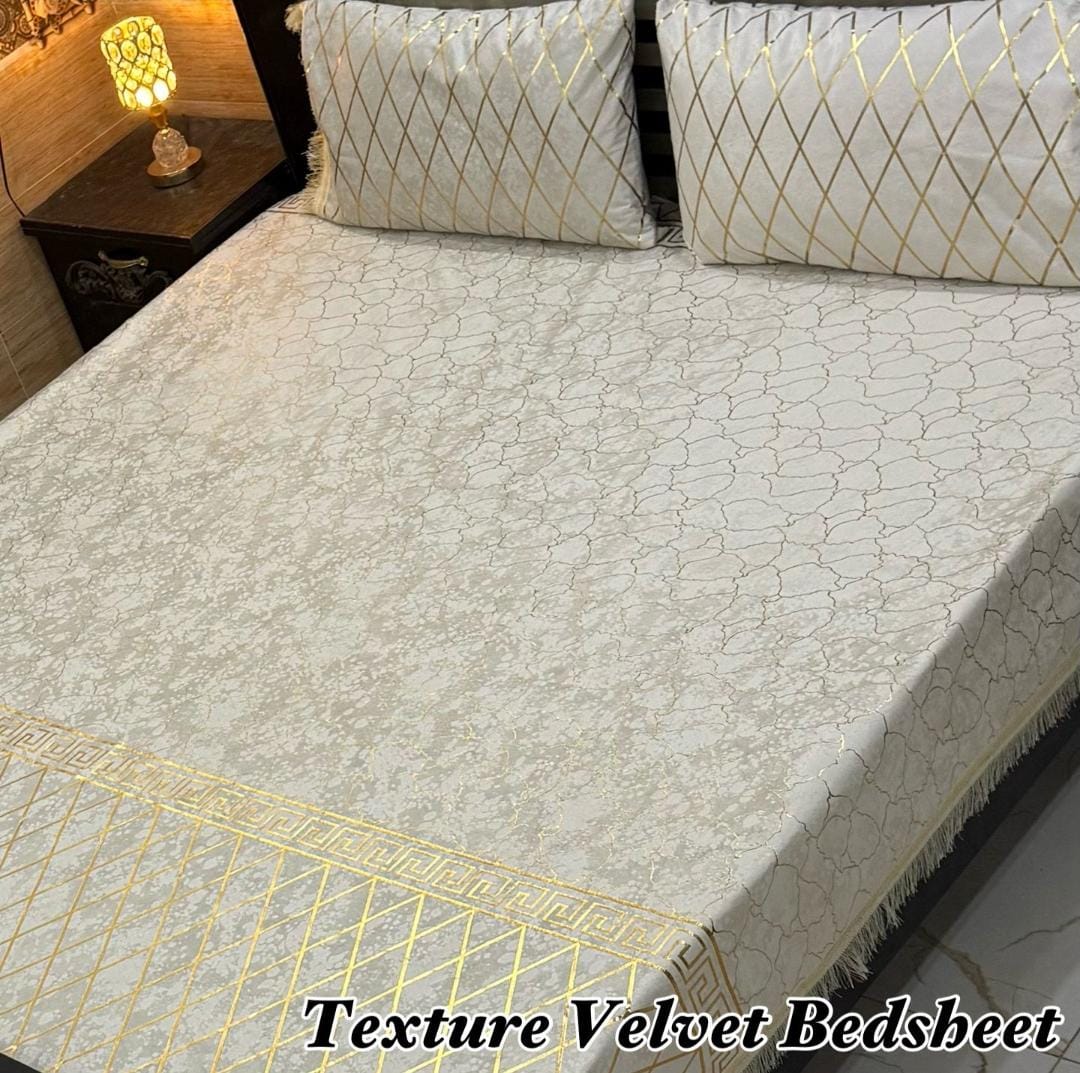 3PC Texture Velvet Bedsheet