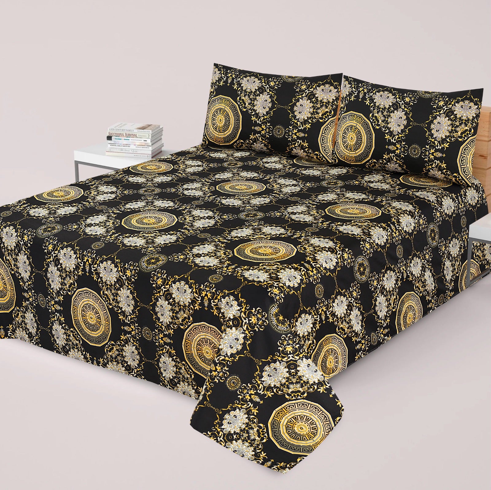PRINTED PURE COTTON BEDSHEET ( DZN ) 6011