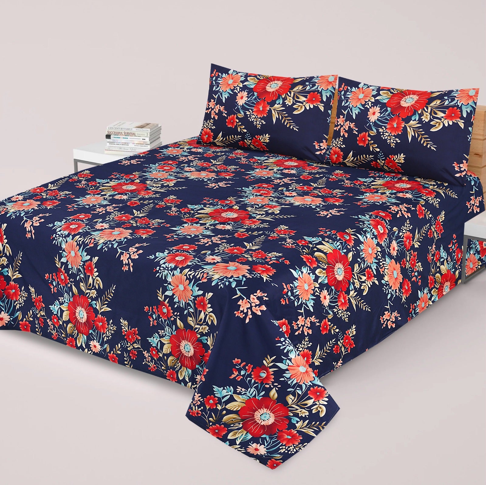 PRINTED PURE COTTON BEDSHEET ( DZN ) 6015