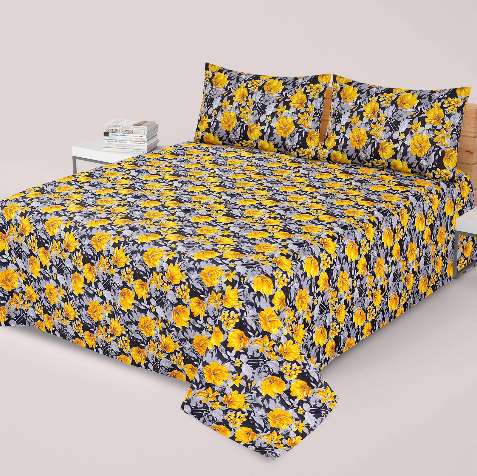 PRINTED PURE COTTON BEDSHEET ( DZN ) 6021