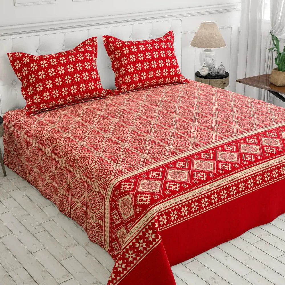 PRINTED PURE COTTON BEDSHEET ( DZN ) 6031