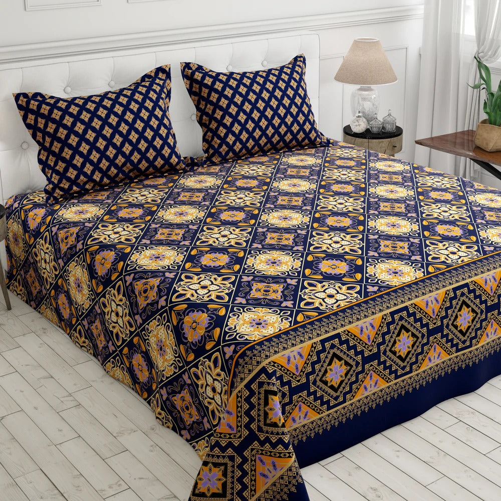 PRINTED PURE COTTON BEDSHEET ( DZN ) 6032