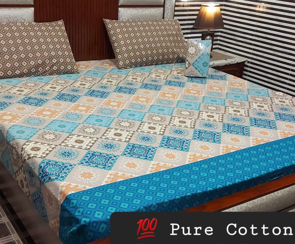 PRINTED PURE COTTON BEDSHEET ( DZN ) 6042