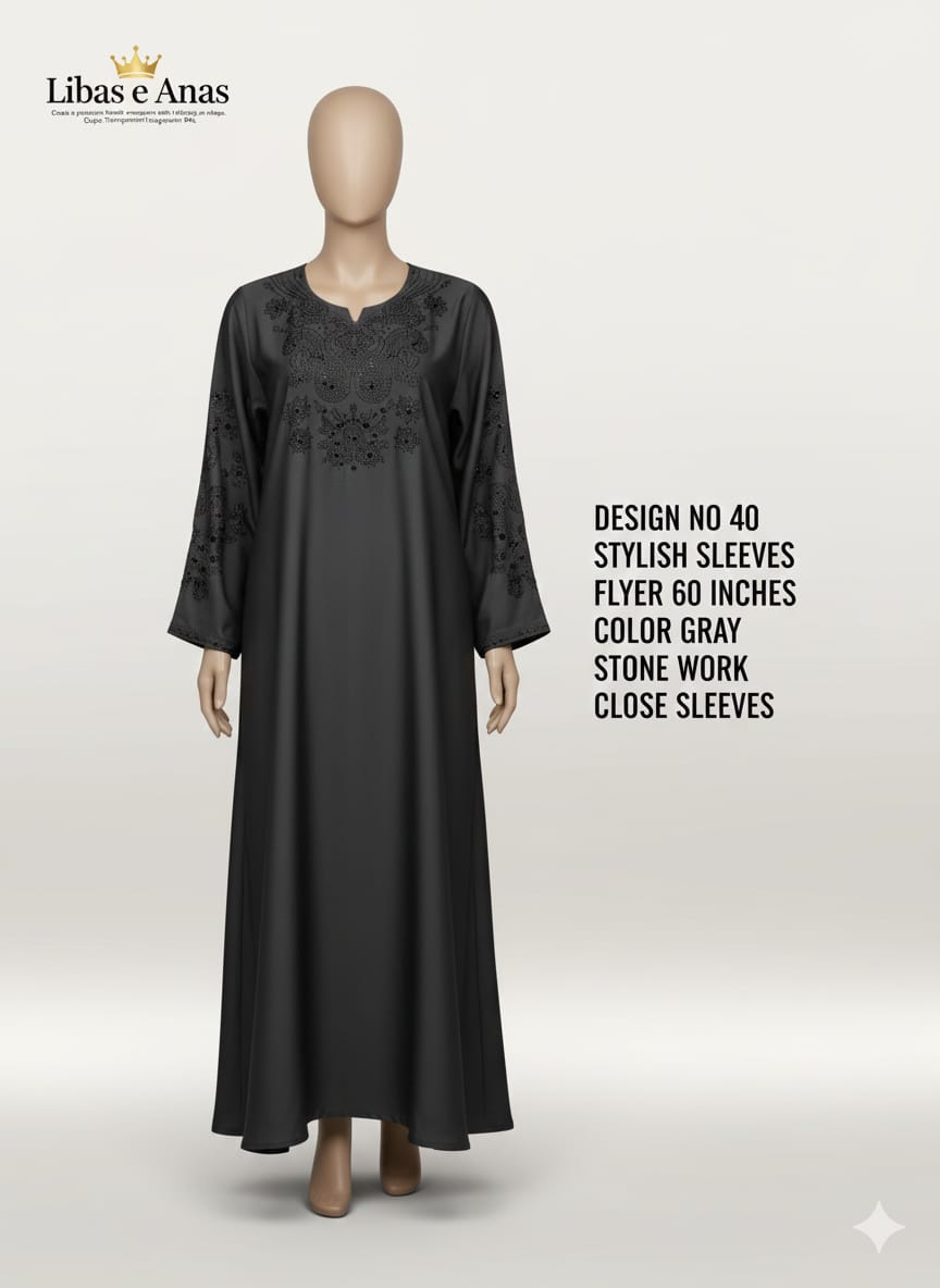 Fancy Stone Abaya
