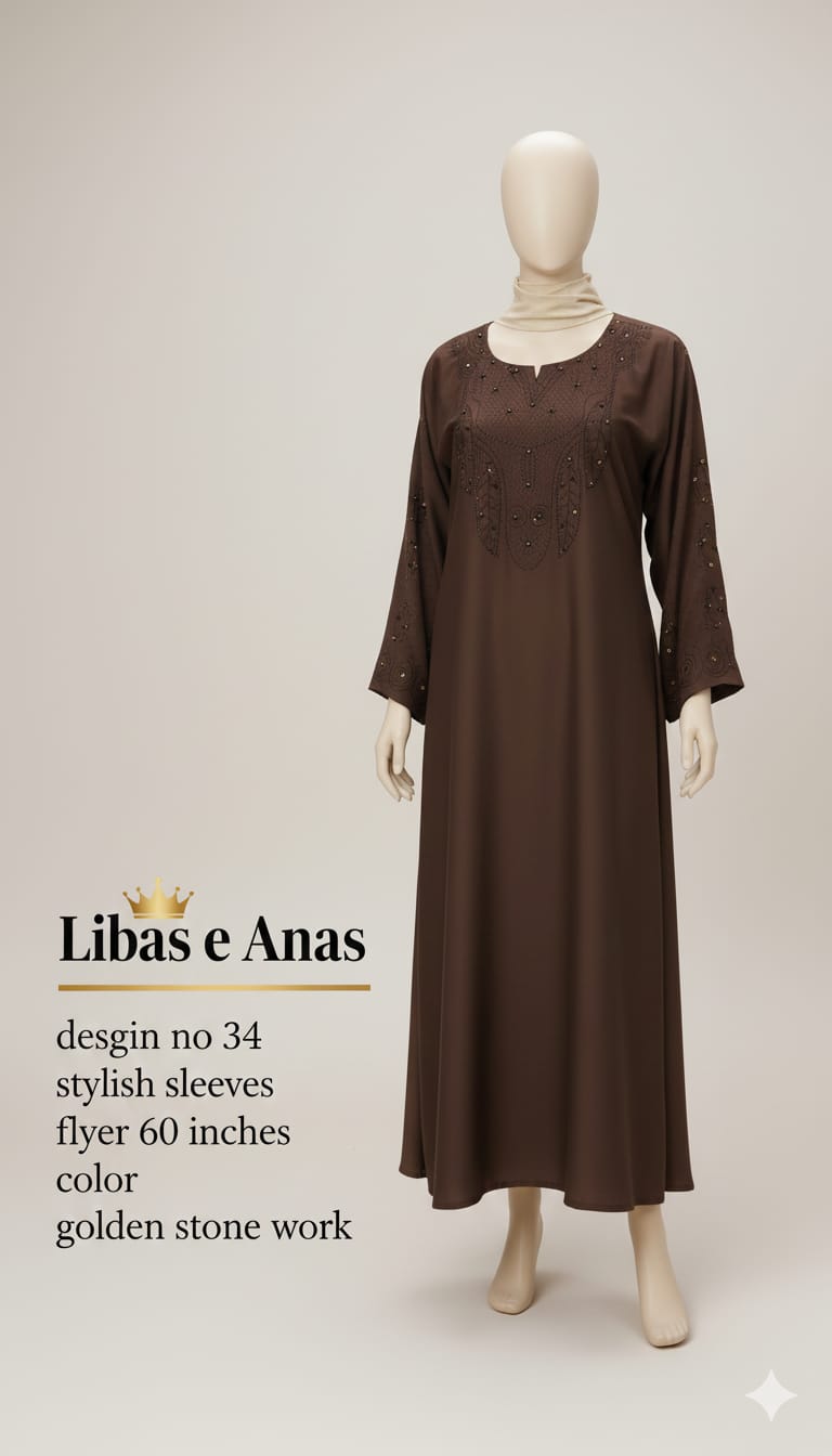 Fancy Stone Abaya