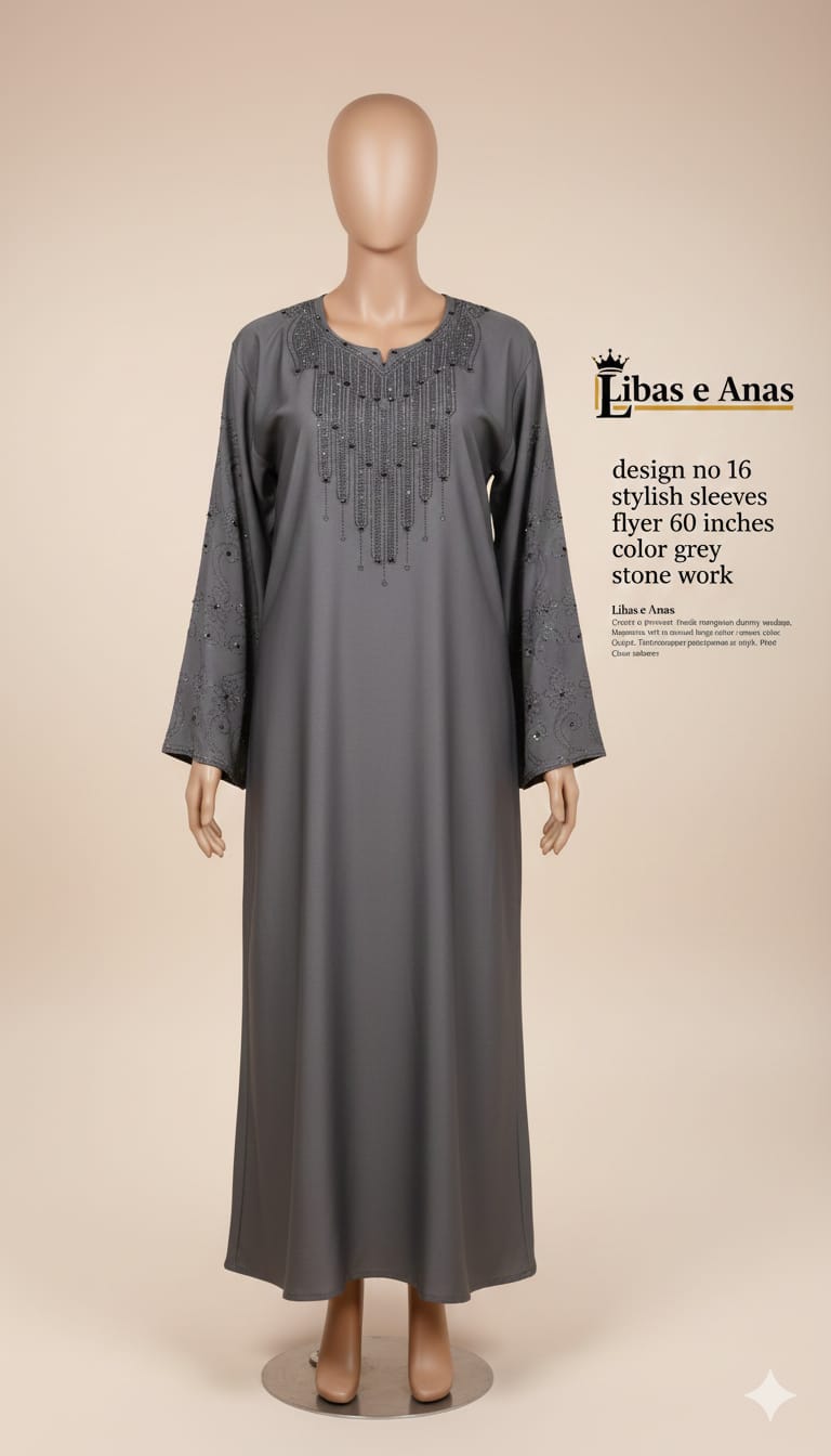 Fancy Stone Abaya