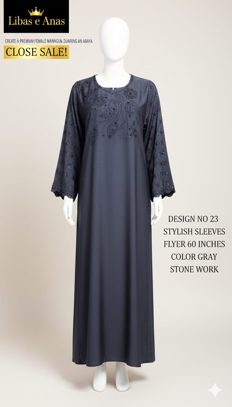 Fancy Stone Abaya