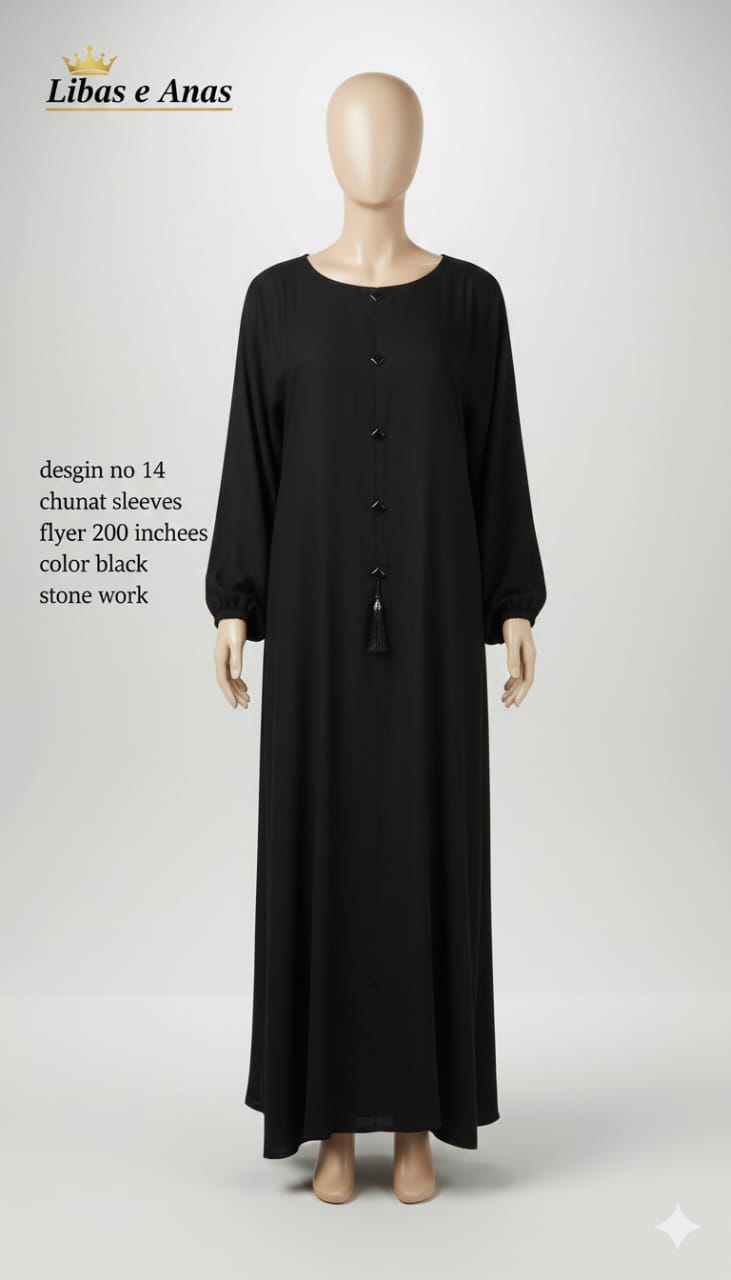 Simple Abaya Chunat Sleeves