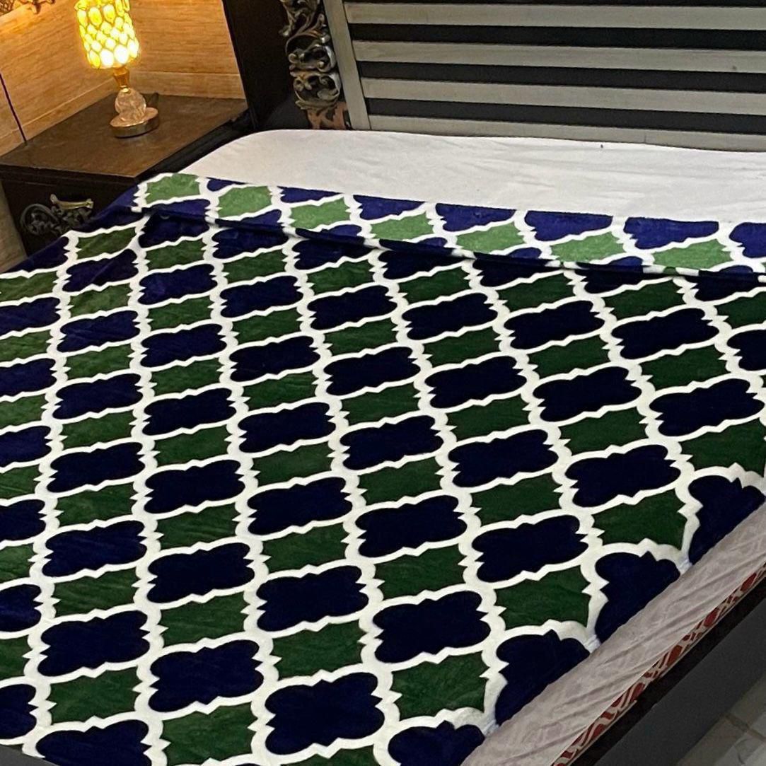 Luxury Summer AC  Blanket(Green Blue Laria)