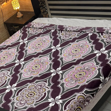 Luxury Summer AC  Blanket(Choclate White Flower)