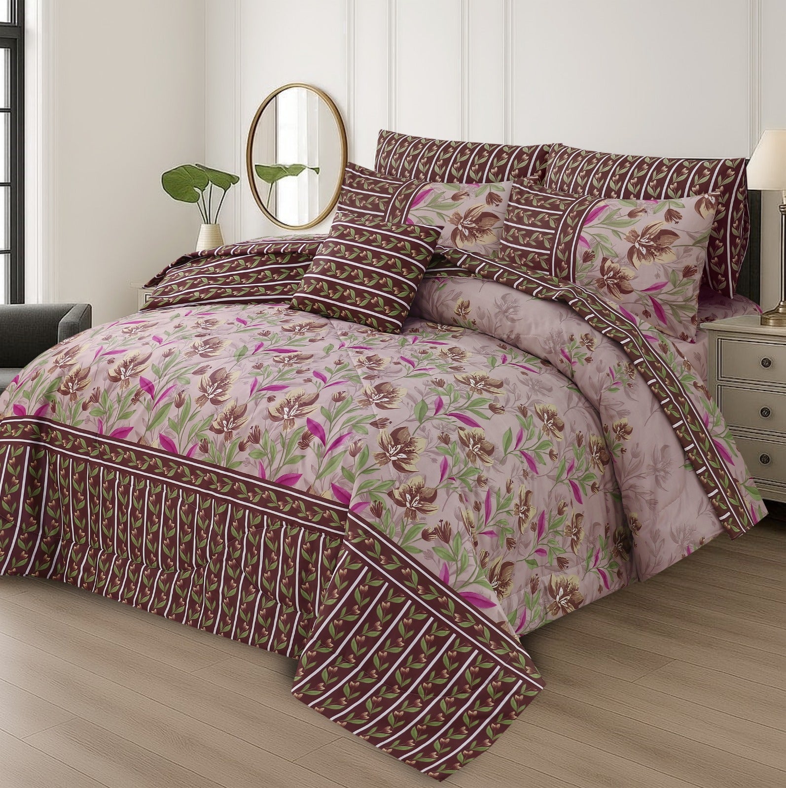 7 pcs Comforter Set(Design MZk-357)