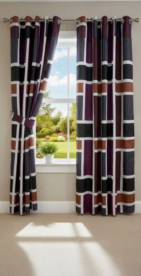 Printed Cotton Curtain Pair --( DZN 0010 )