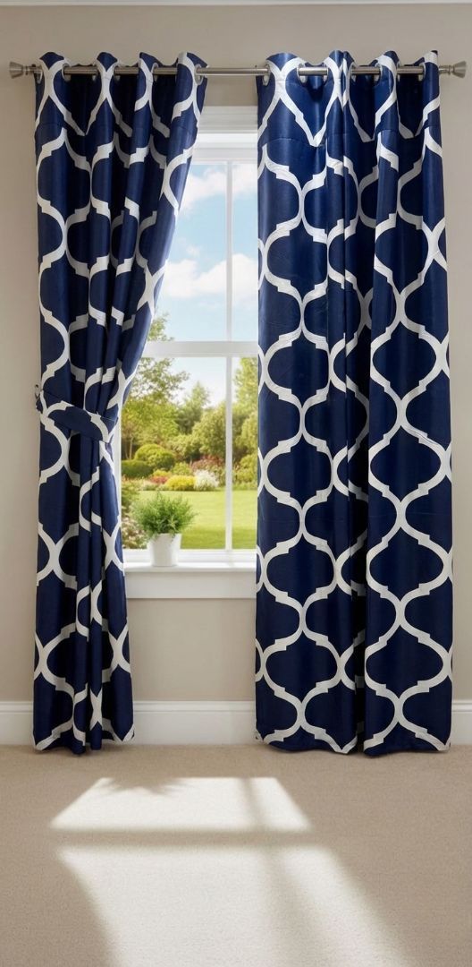 Printed Cotton Curtain Pair --( DZN 0011 )