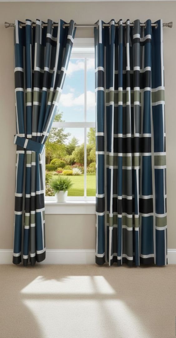 Printed Cotton Curtain Pair --( DZN 0012 )
