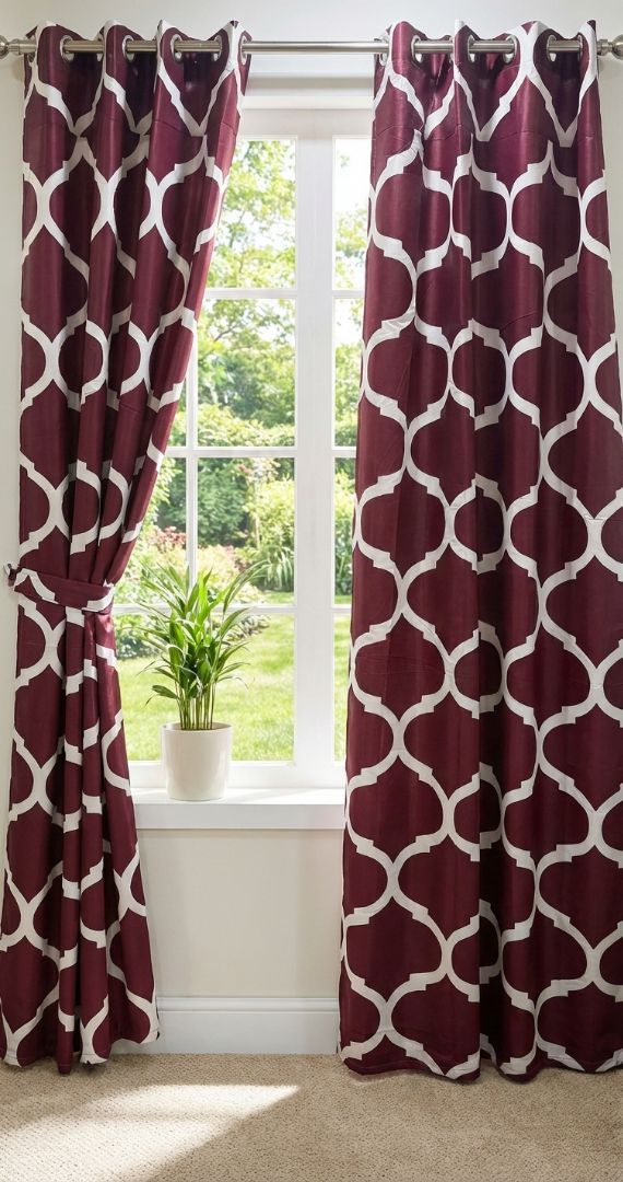 Printed Cotton Curtain Pair --( DZN 0013 )