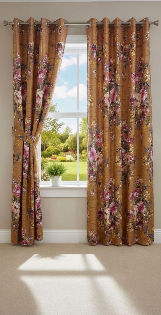 Printed Cotton Curtain Pair --( DZN 0014 )