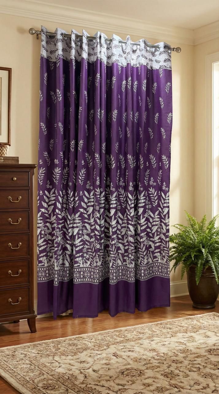Printed Cotton Curtain Pair --( DZN 0016 )