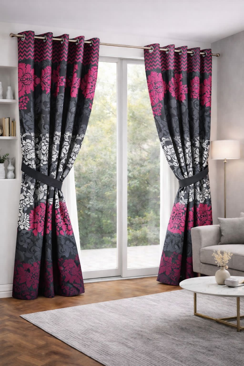 Printed Cotton Curtain Pair --( DZN 0018 )