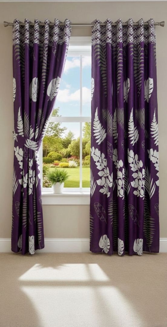 Printed Cotton Curtain Pair --( DZN 0019 )
