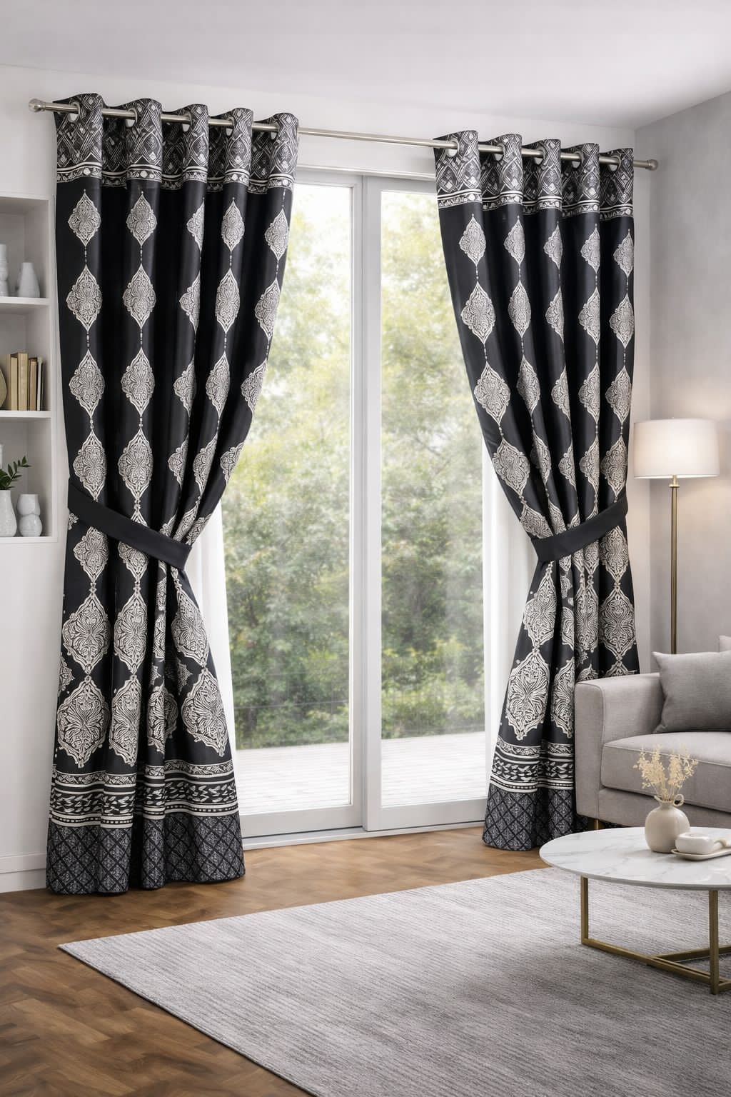 Printed Cotton Curtain Pair --( DZN 0020 )